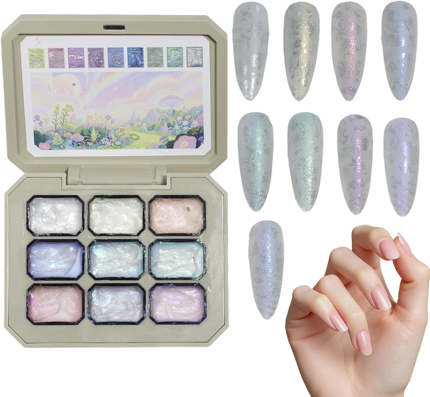 Pat Gel Polish - Gradient Paint Gel | 9-Color Palette Manicure Polish for Creative Nail Design Art Painting Women Girls Professionals Beginners Home Salon Holiday