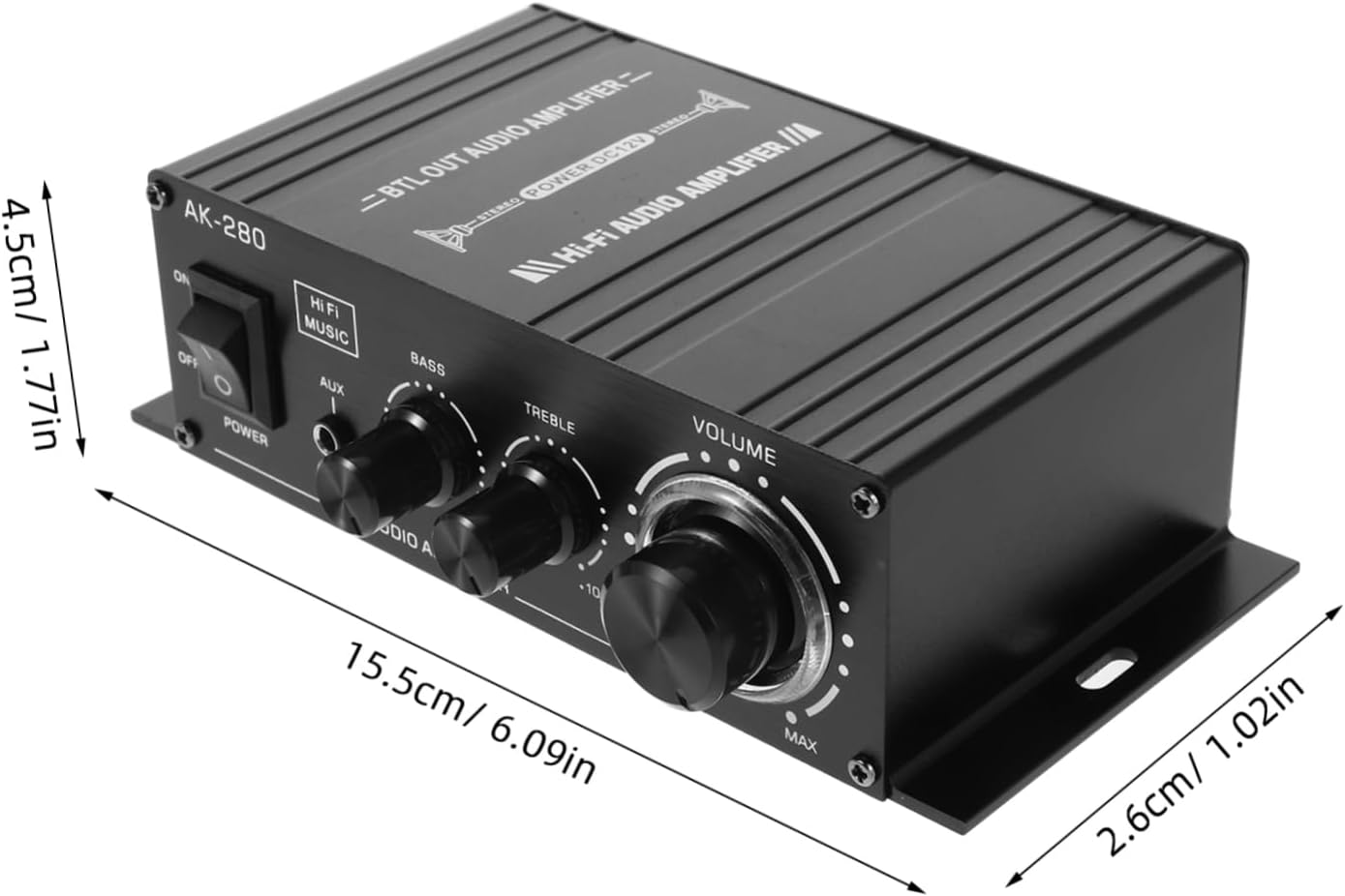 Mobestech 12V Portable Mini Audio Amplifier for Car Motorcycle Home and Computer Power Supply Compatibility Voice Amplification Compact Design