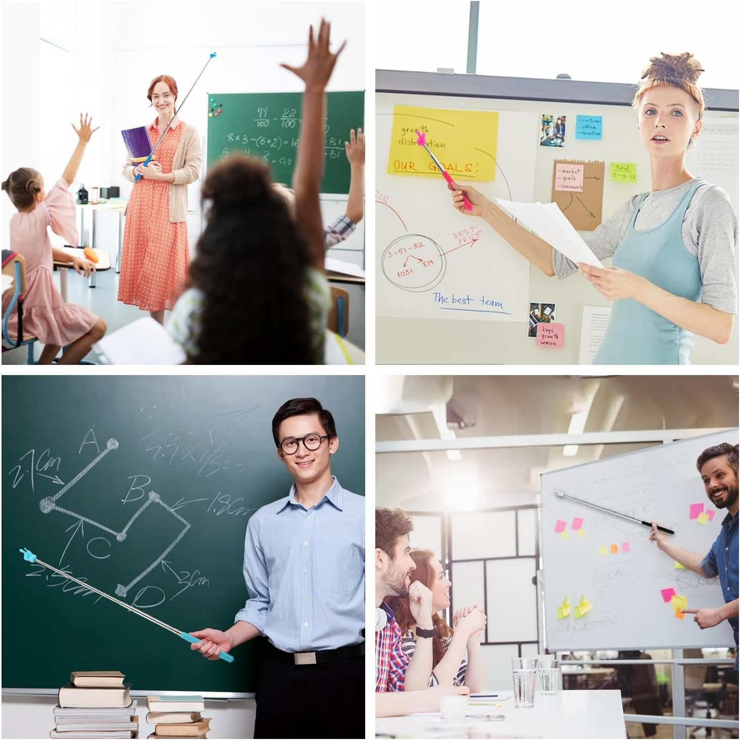 8Pcs Telescopic Teachers Pointer Sticks Mini Retractable School Supplies for Elementary School Kindergarten Teacher, Classroom Pointer Tool (Multicolour) (8) image number 5