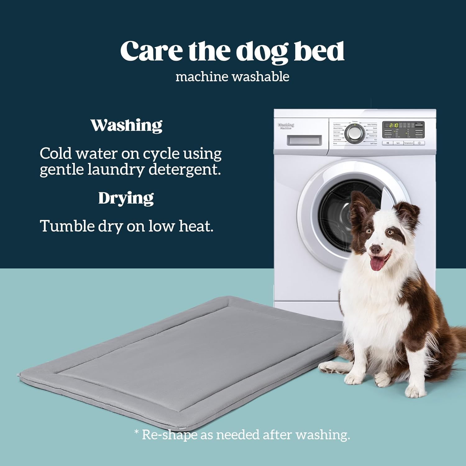 Cybarmour Chew Proof Dog Crate Pad - Outdoor Chew Resistant Dog Bed - Tough - Potable - Machine Washable - Water & Dirt-Resistant - Extra Large Breeds & Fits L 122Cm Crate - 119X74Cm, Limestone image number 2