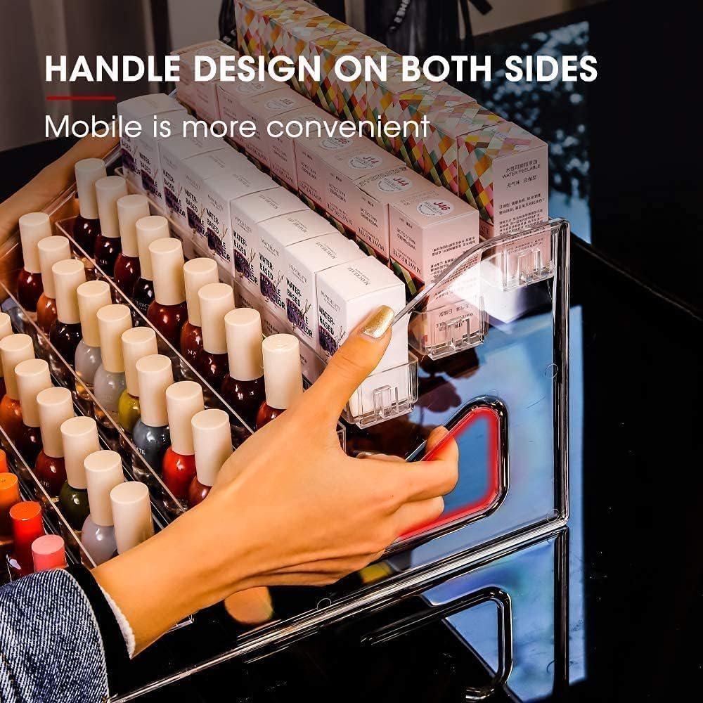 Nail Polish Organizer, 7 Tier Nail Polish Holder Stand, Acrylic Sunglass Organizer, Makeup Organizer, Essential Oils Storage Shelf No Tool Needed, Holds up to 56-112 Bottles (Fit 1-2Oz Bottles) image number 3