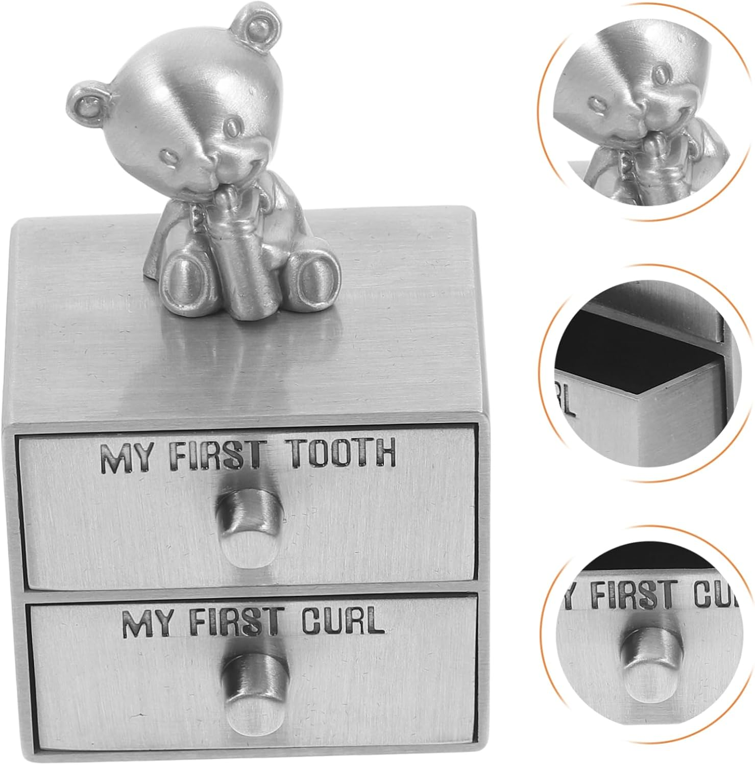Tooth Keepsake Box Drawer Type First Tooth Holder Fetal Hair Storage Adorable Nursery Decor Lightweight Durable Design for Storing Precious Memories image number 6