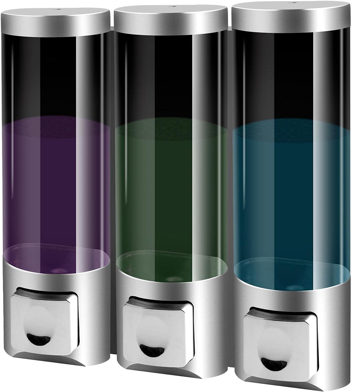 ILIKEPOW Shampoo & Conditioner Dispenser - Wall Mount 3 Chamber 250ML Soap Dispenser for Bathroom, Home & Kitchen (Silver)