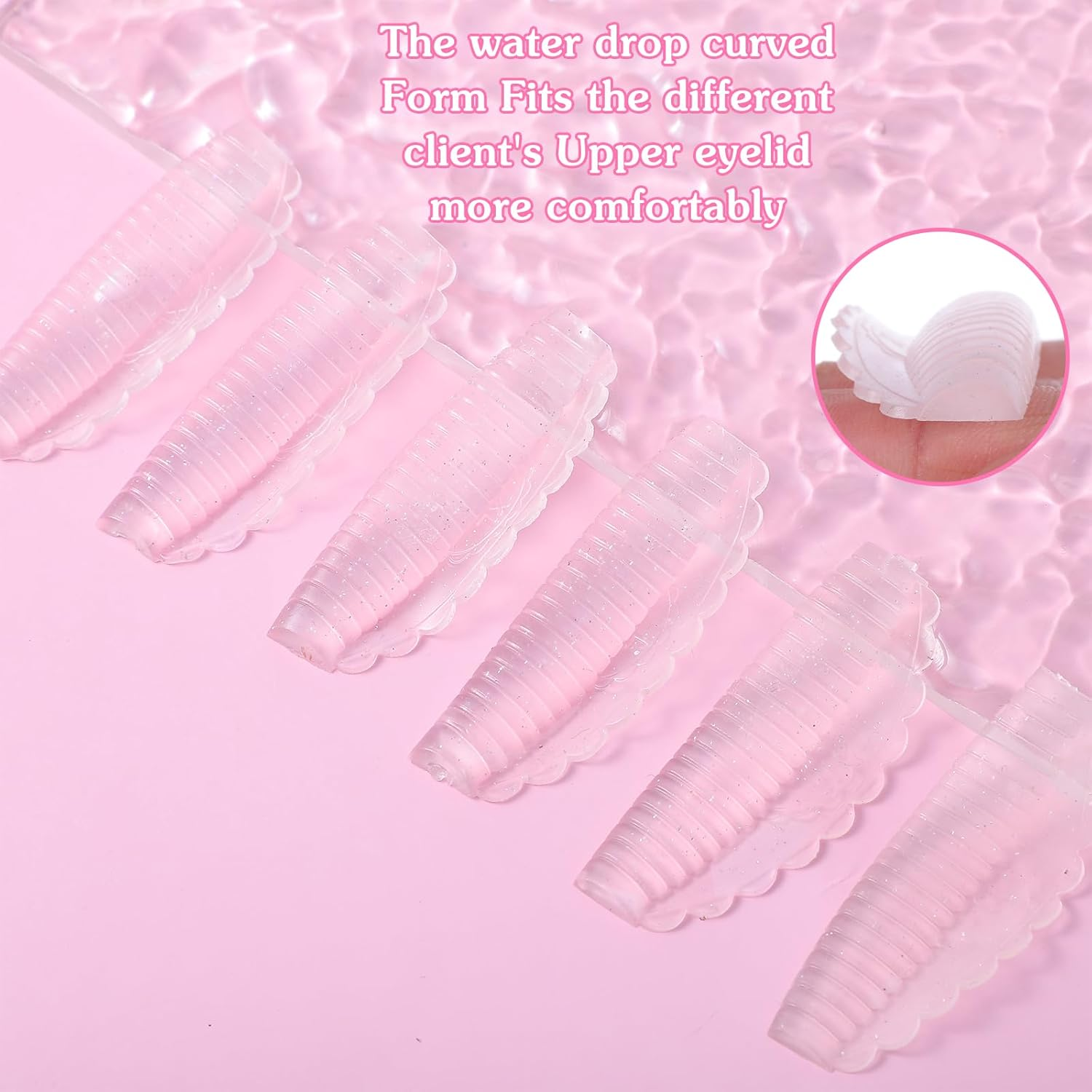 Ptwola Pack of 10 Self-Adhesive Eyelash Lifting Pads, Lash Lifting Pads, Reusable Silicone Perm Pad, Semi-Permanent Curling Eyelash Perm Set for All Eye Shapes, Salon and Home image number 1