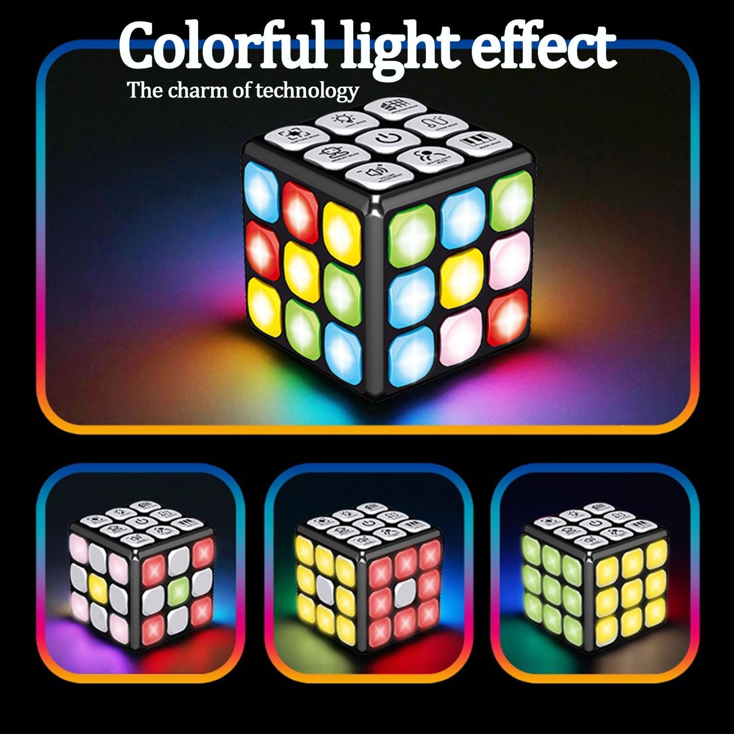 TISSNANY 7-In-1 Electronic Memory Brain Training Cube, Handheld Educational Toys for Kids Ages 6-12, Portable Sensory Games for Boys & Girls, Learning Gifts for Birthdays/Christmas/Party image number 2