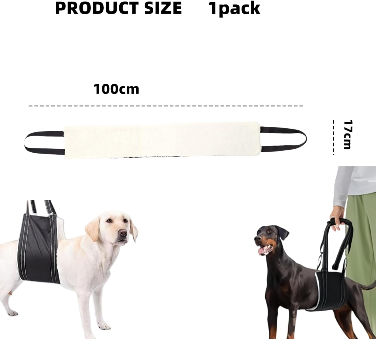RJDJDLXM30-120 Lbs Dog Sling for Large Dogs Hind Leg Support,Dog Lift Harness for Back Legs,Helps Elderly Pet with Reduced Mobility, for Walking Canine Arthritis Rehabilitation (Black) image number 1