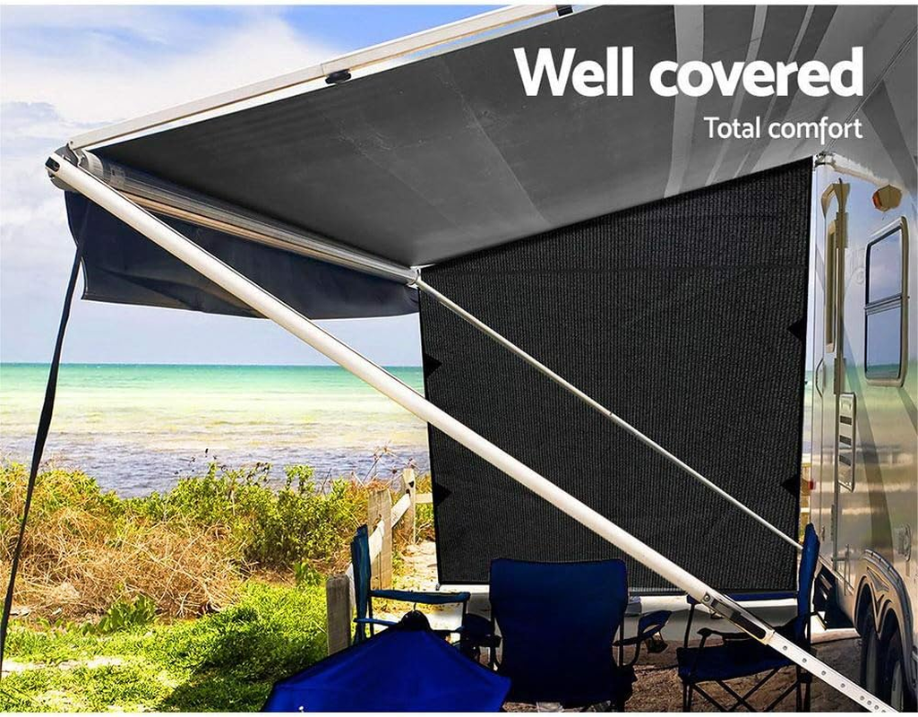 Privacy Screen Roll Out Awning 1.95X2.2M Sun Shade End Wall Side Black image number 3