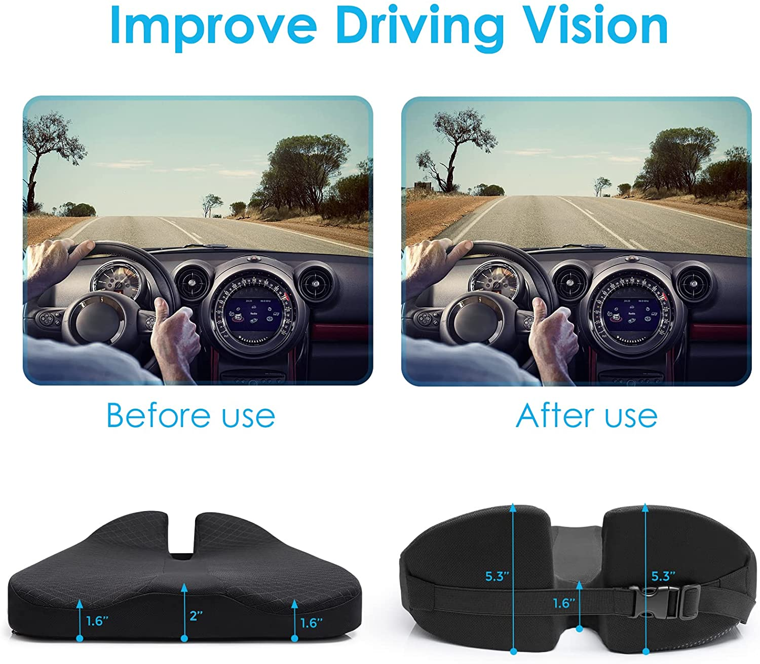 Comfortable Memory Foam Coccyx Cushion, Designed to Relieve Tailbone Pain, Sciatica, Ergonomic Chair Cushion, Suitable for Long Sitting in Car, Office, Travel, Wheelchair, Skid-Proof, Washable Cover image number 6