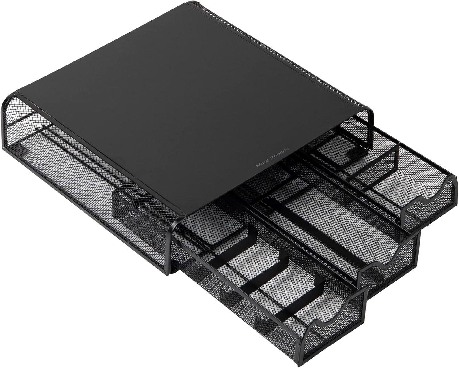 Mind Reader Monmesh-Blk Monitor Stand and Desk Organizer, Black Metal Mesh image number 3