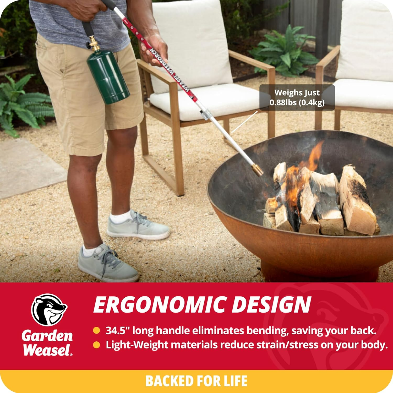 Garden Weasel Weedtorch | Weed Burner with Integrated Lighter | Propane Fire Starter, Torch for Weeds | 98007-A image number 3