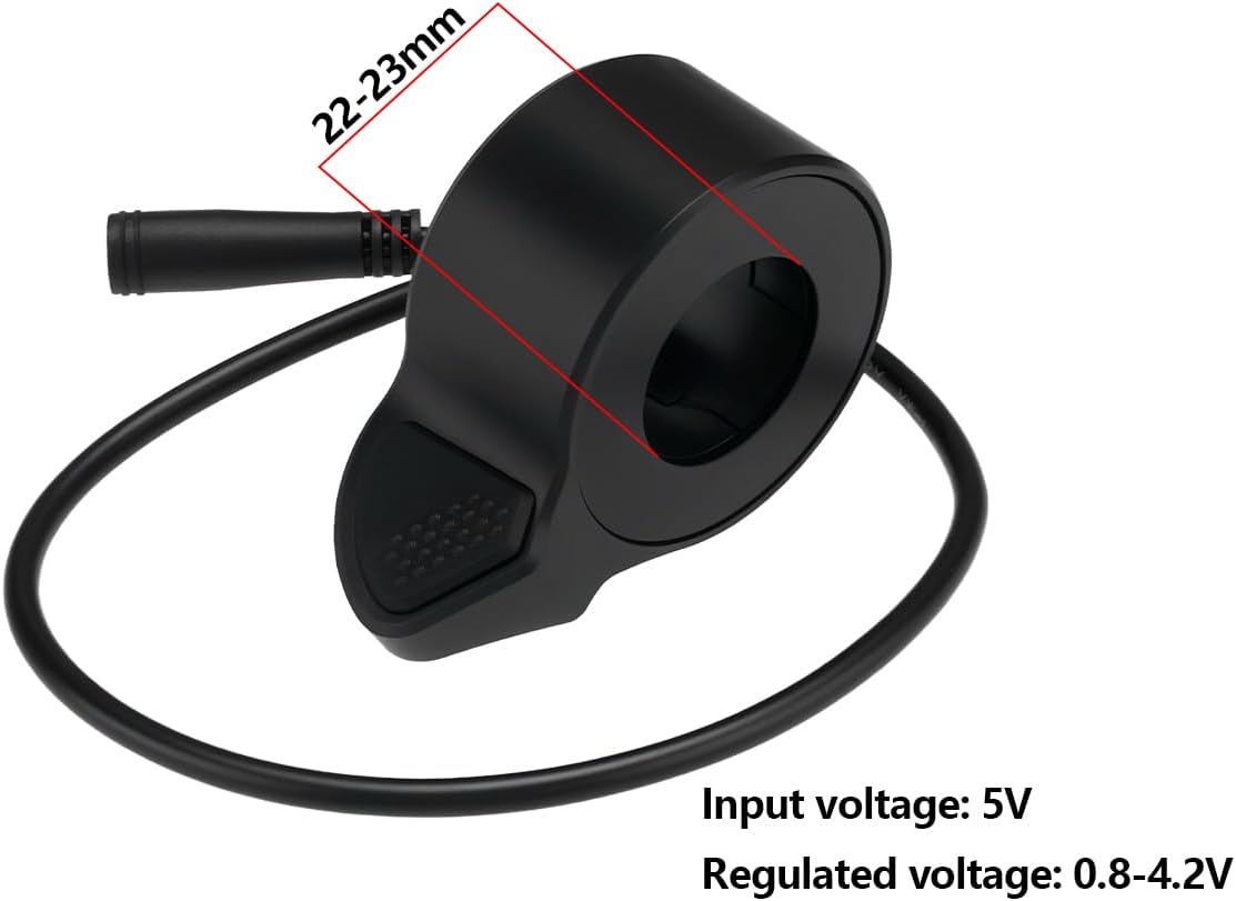 Emsea 270X Thumb Throttle Electric Bike Thumb Throttle 3 Pin Female Connector Speed Throttle for 22-23Mm Handlebar, Compatible with Super73