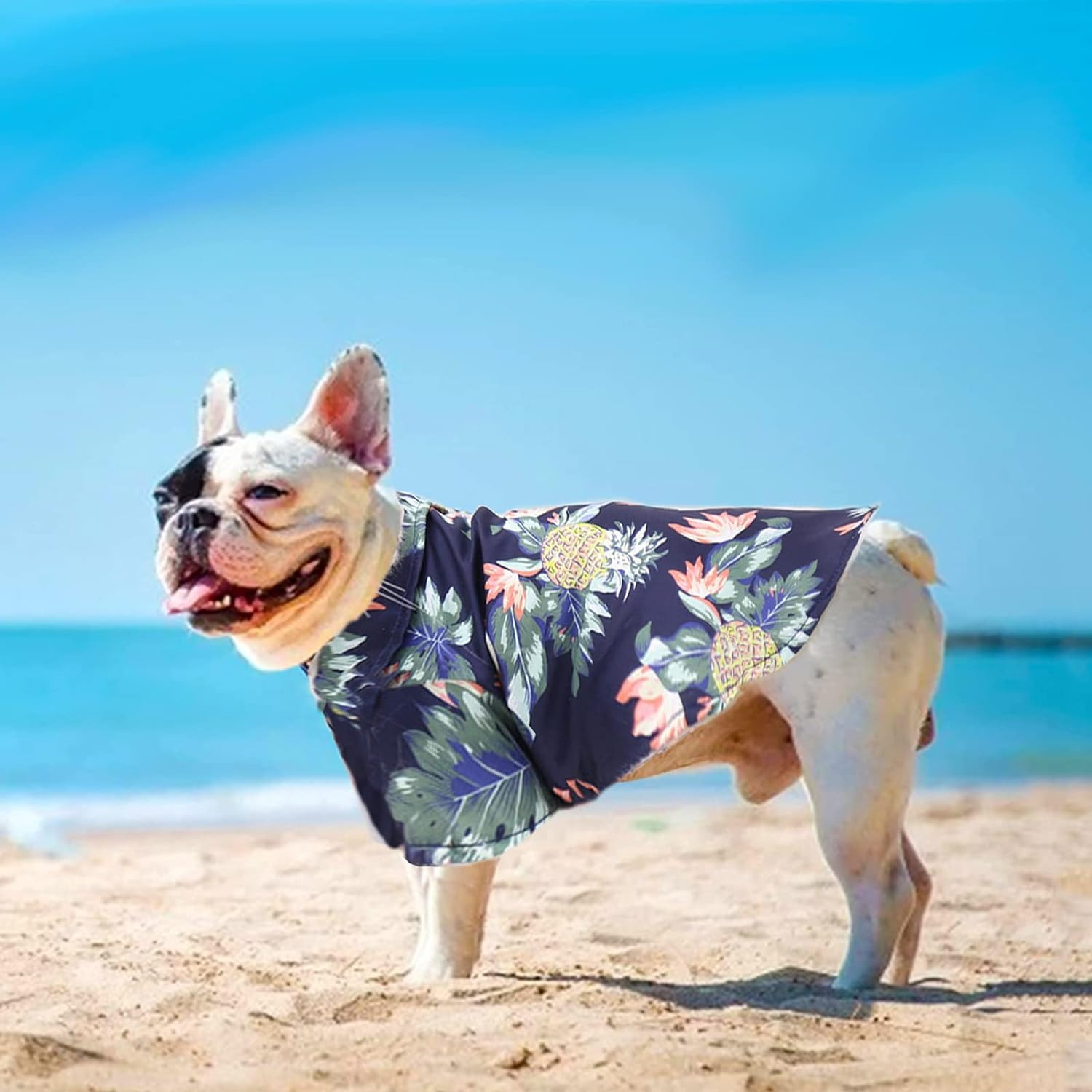 Pack of 4 Hawaiian Dog Shirt Summer Breathable Pet Clothes Dog Sweatshirts Cool Coconut Tree Pineapple Beach Dog Shirts for Small Medium Large Dog Cat Boy Girl Cute Dog Polo Apparel XS-5XL (XL) image number 6