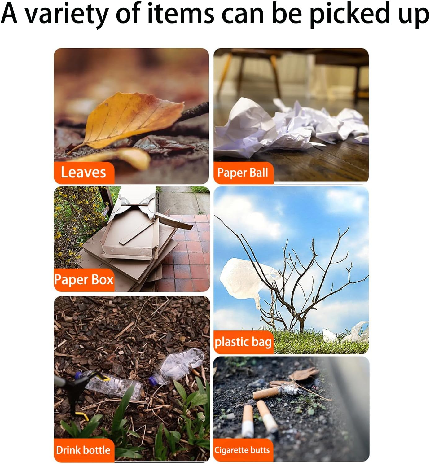 Reacher Grabber Tool, 32"Grabbers for Elderly Lightweight Extra Long Handy Trash Claw Grabber，Mobility Aid Reaching Assist Tool， Garden Nabber, Arm Extension (Orange)