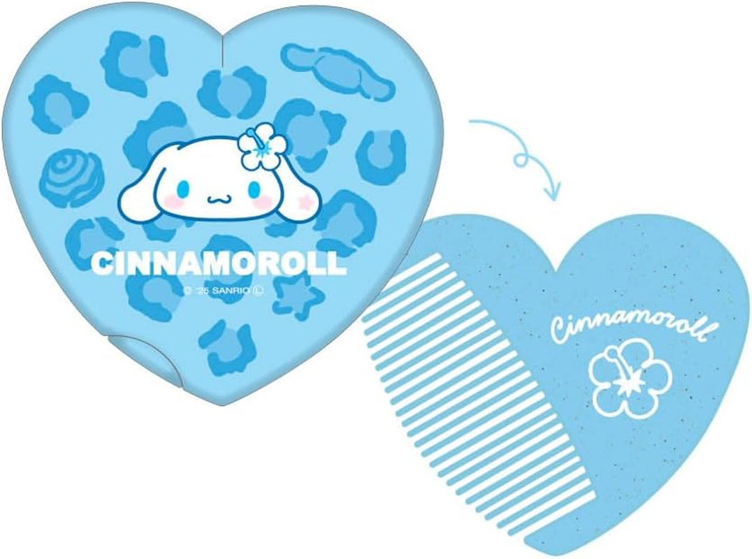 Tees Factory SR-5548023CR Sanrio Characters Heart Shaped Mirror Comb Y2K Cinnamon Roll Approx. H 3.4 X W 3.7 X D 0.3 Inches (86 X 93 X 8 Mm)