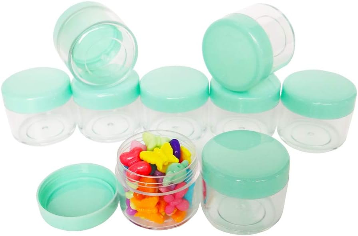 Wopanxye 12Pack 20 Gram 20Ml Jars, Small Cosmetic Sample Empty Container, Plastic round Pot Green Screw Cap Lid, Tiny 20G Bottle for Makeup, Eye Shadow, Powder, Jewelry, Sunscreens, Creams, Lip Balms image number 2