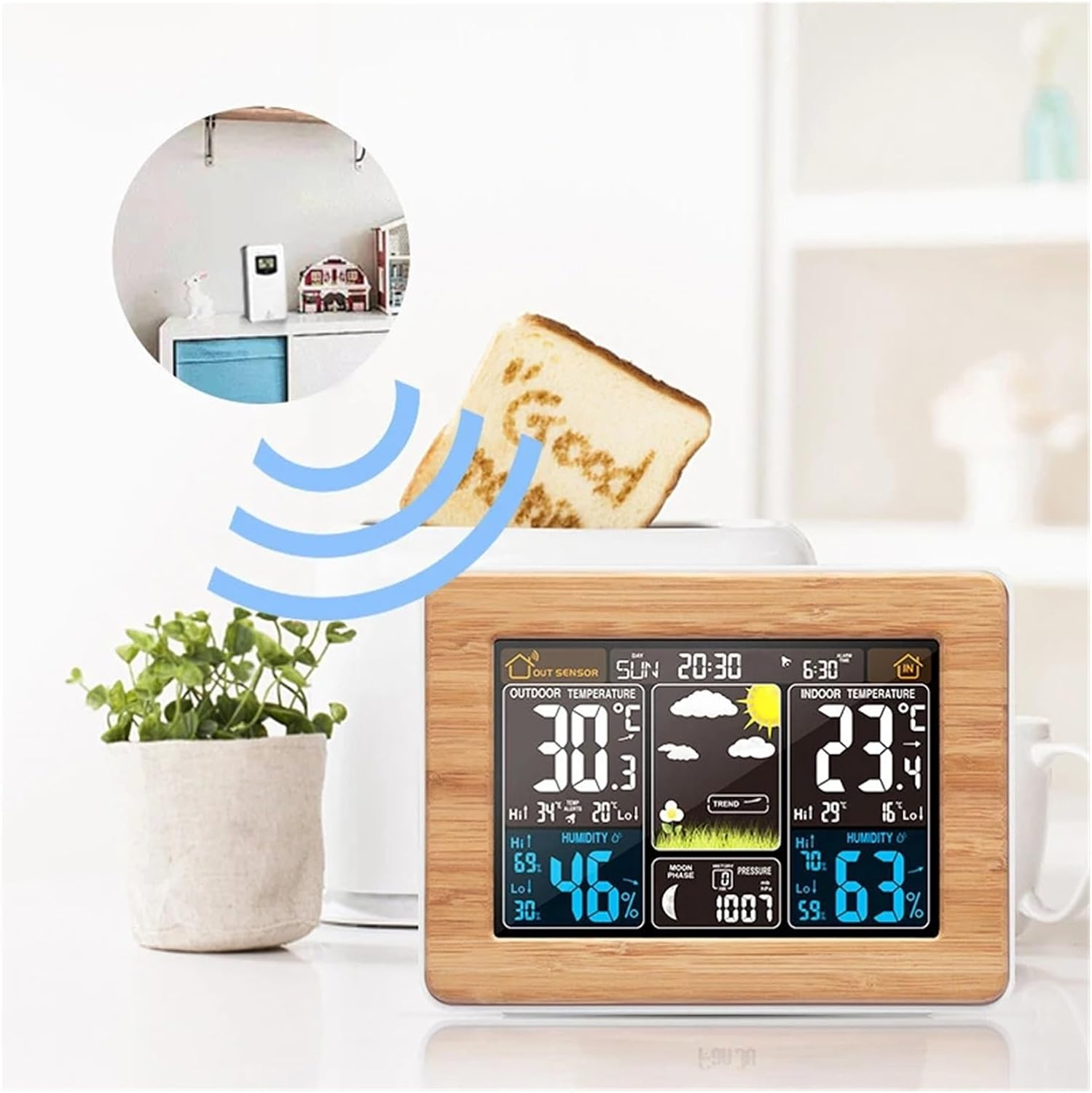 Wireless Weather Clock Forecast with Color Screen Multifunctional Perpetual Calendar image number 2