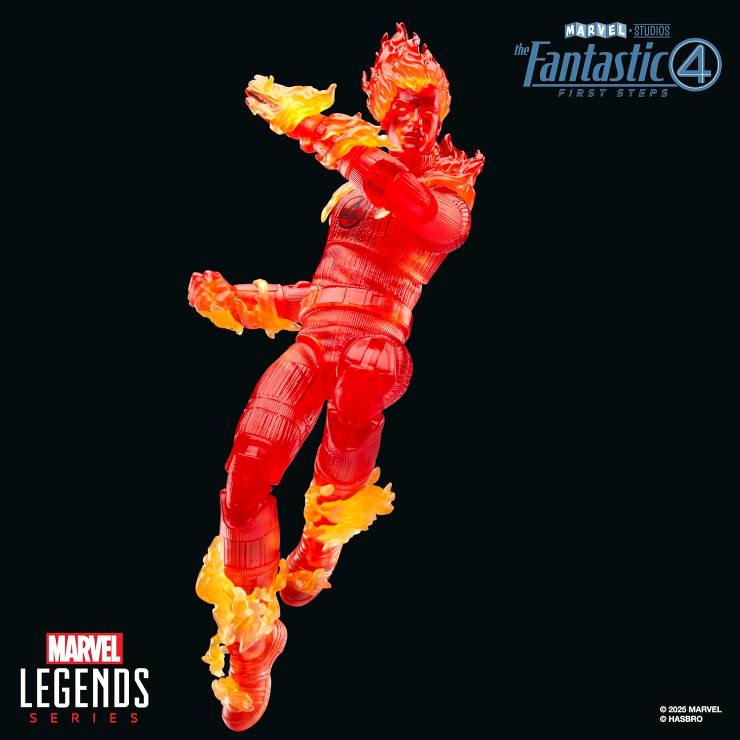 Marvel Legends Series Human Torch, the Fantastic Four: First Steps Johnny Storm Movie Collectible 6 Inch Action Figure Toy image number 6