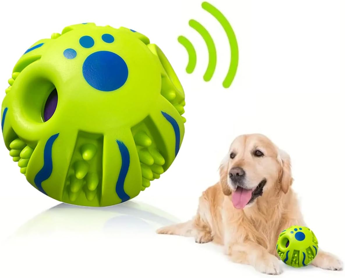 Spikey Dog Balls Squeaky Dog Toys Vocal Teeth Grinding Dog Ball Interactive Pet Toy Cleans Teeth Durable Interactive Toys for Dogs Indoor Outdoor Training