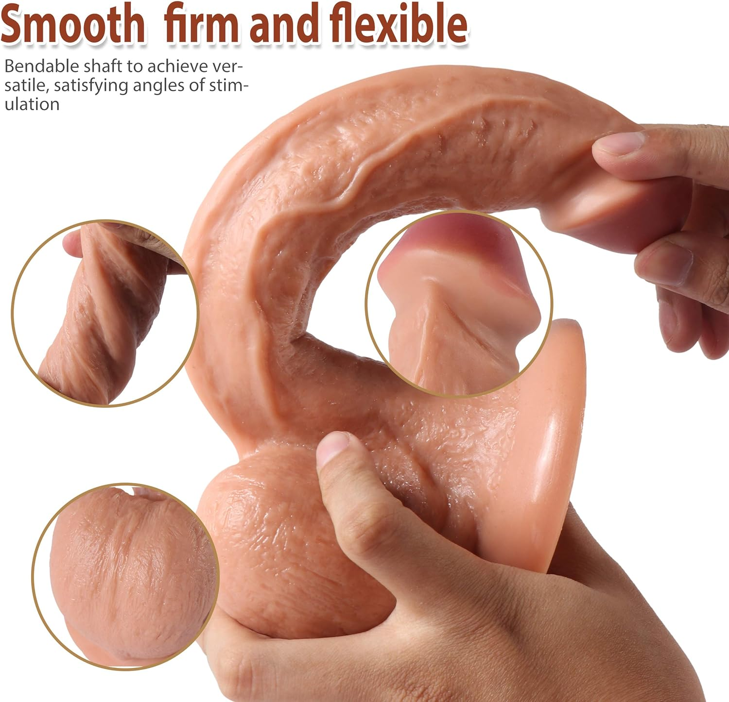 Realistic Dildo Dildos 10Inch Sex Toy Sex Toy for Adult Women Men Anal G-Spot Stimulation Lifelike Soft Silicone Penis Large Auxiliary Partner Soft Portable Tool for Women Men image number 1