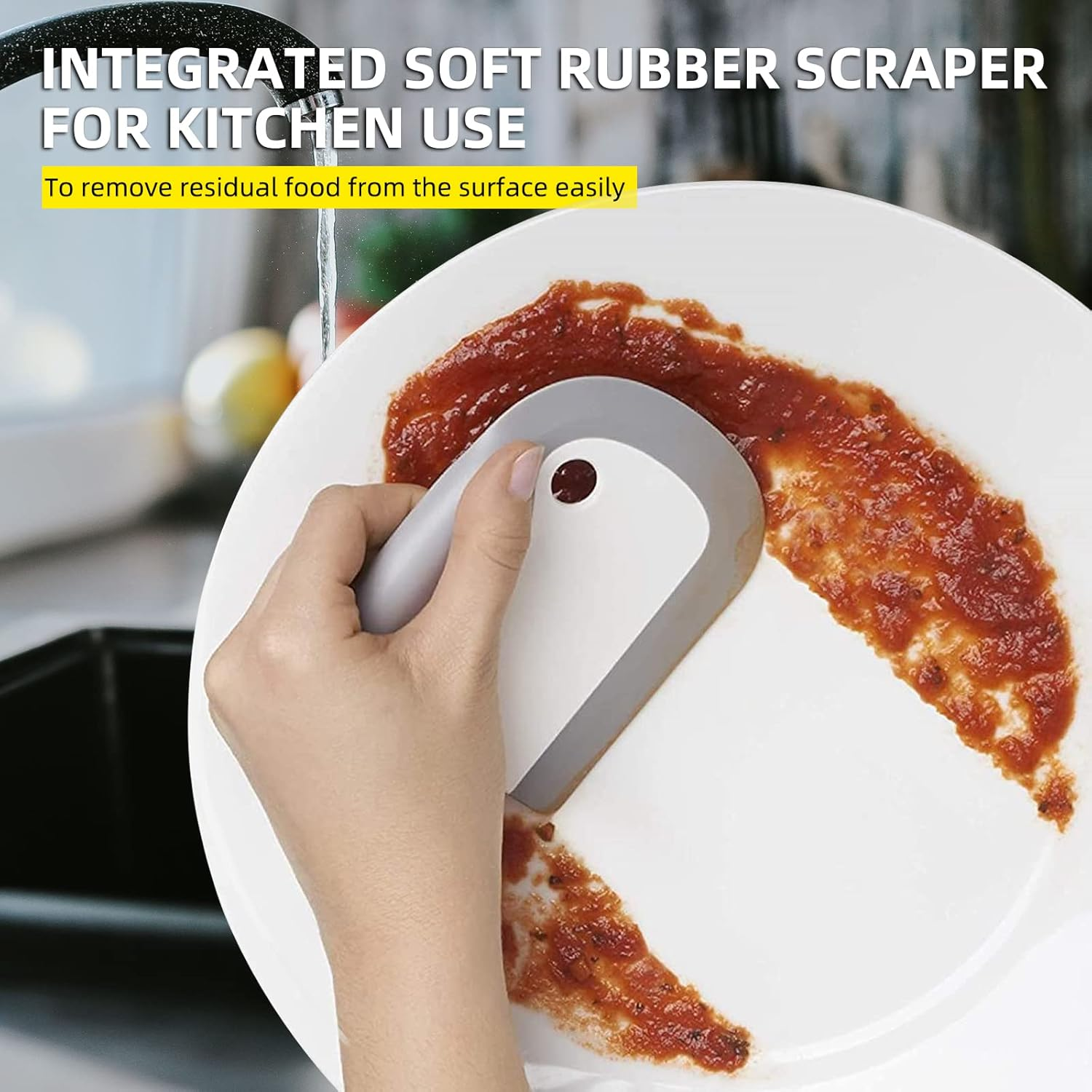 Kitchen Pot and Pan Dish Scraper, Nylon and Silicone Scraper,Cleaning Tool for Kitchen Accessory image number 2