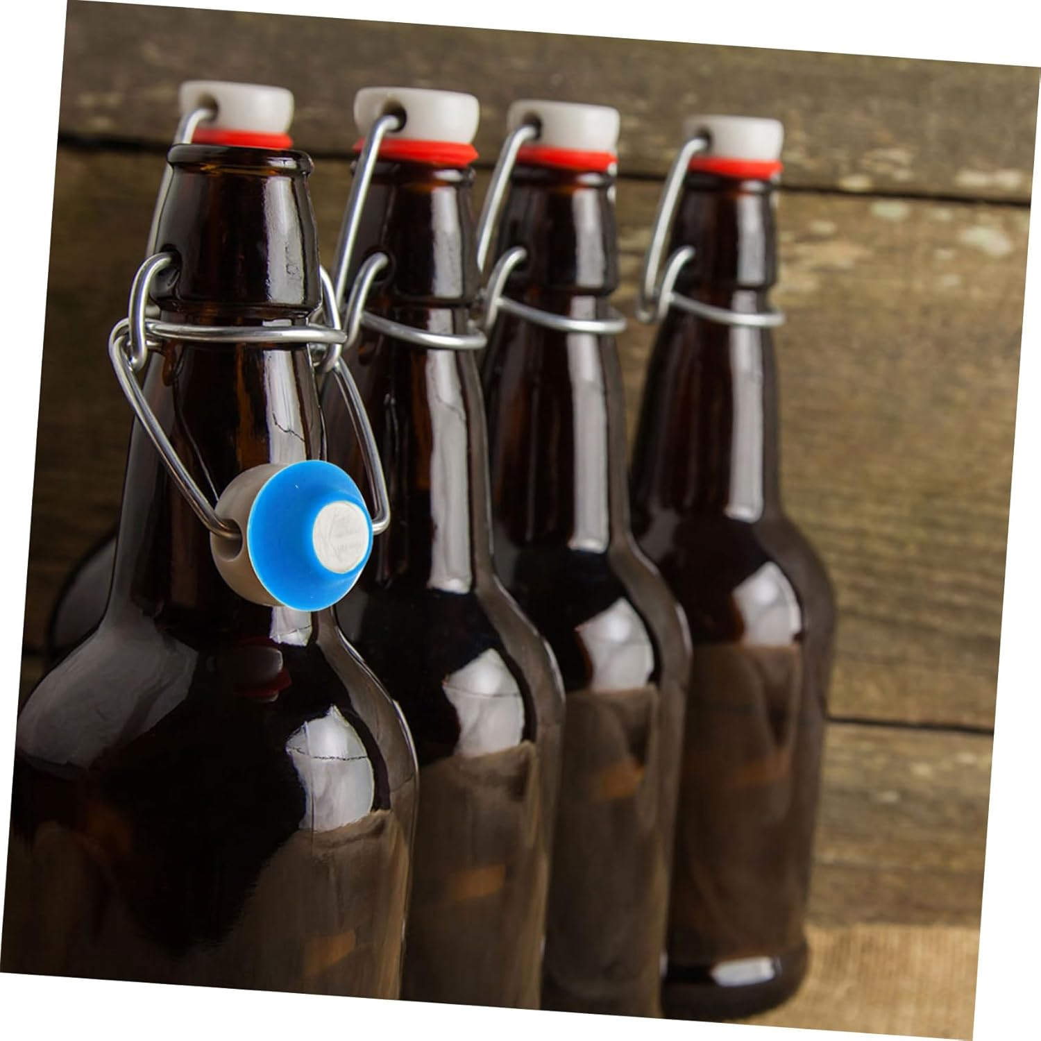 Cabilock 24Pcs Silicone Water Bottle Gasket Seal Rings Swing Flip Bottle Replacement Lid Rubber Sealing Stopper Caps for Wine and Home Brewing Kitchen Use image number 2