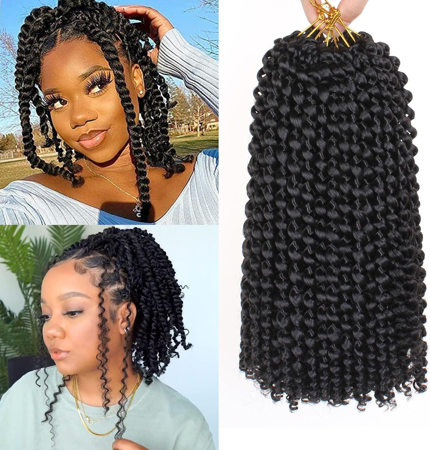 Samtress Passion Twist Hair 18 Inch Water Wave Crochet Hair 7 Packs Brown Pre Looped Passion Twists Hair for Spring Twists、Butterfly Locs Crochet Braids Hair Extensions for Women (#30)