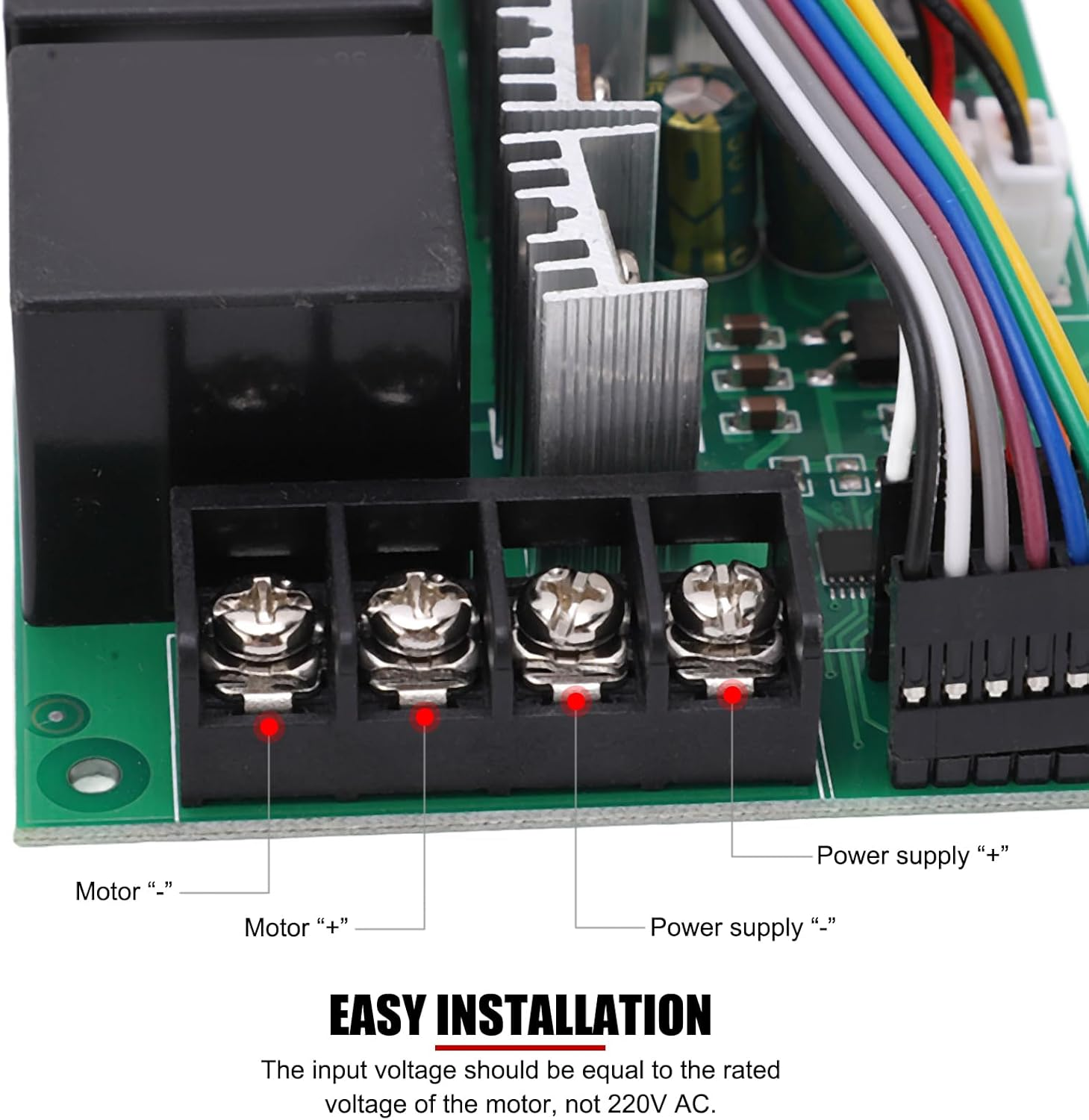 EVTSCAN 10 to 50V 60A PWM DC Motor Speed Controller, 3000W High Power, with CW/CCW Switch, Variable Adjustable Speed Control PCB Board for Brushed Motor