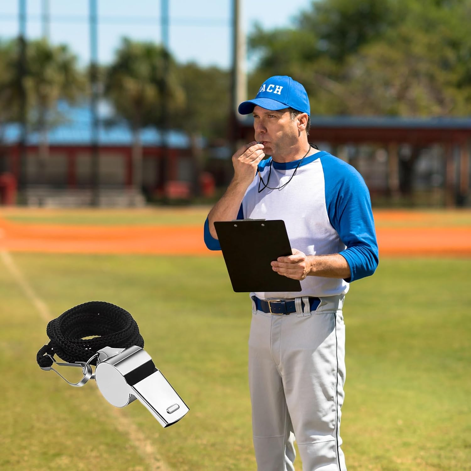 Whistle,10 Pcs Stainless Steel Sports Whistles,Coach Whistles Metal Whistle with Lanyard,For Whistle Sport,For Referees, Coaches, Polices, Training, Outdoor Sports and Emergency image number 3