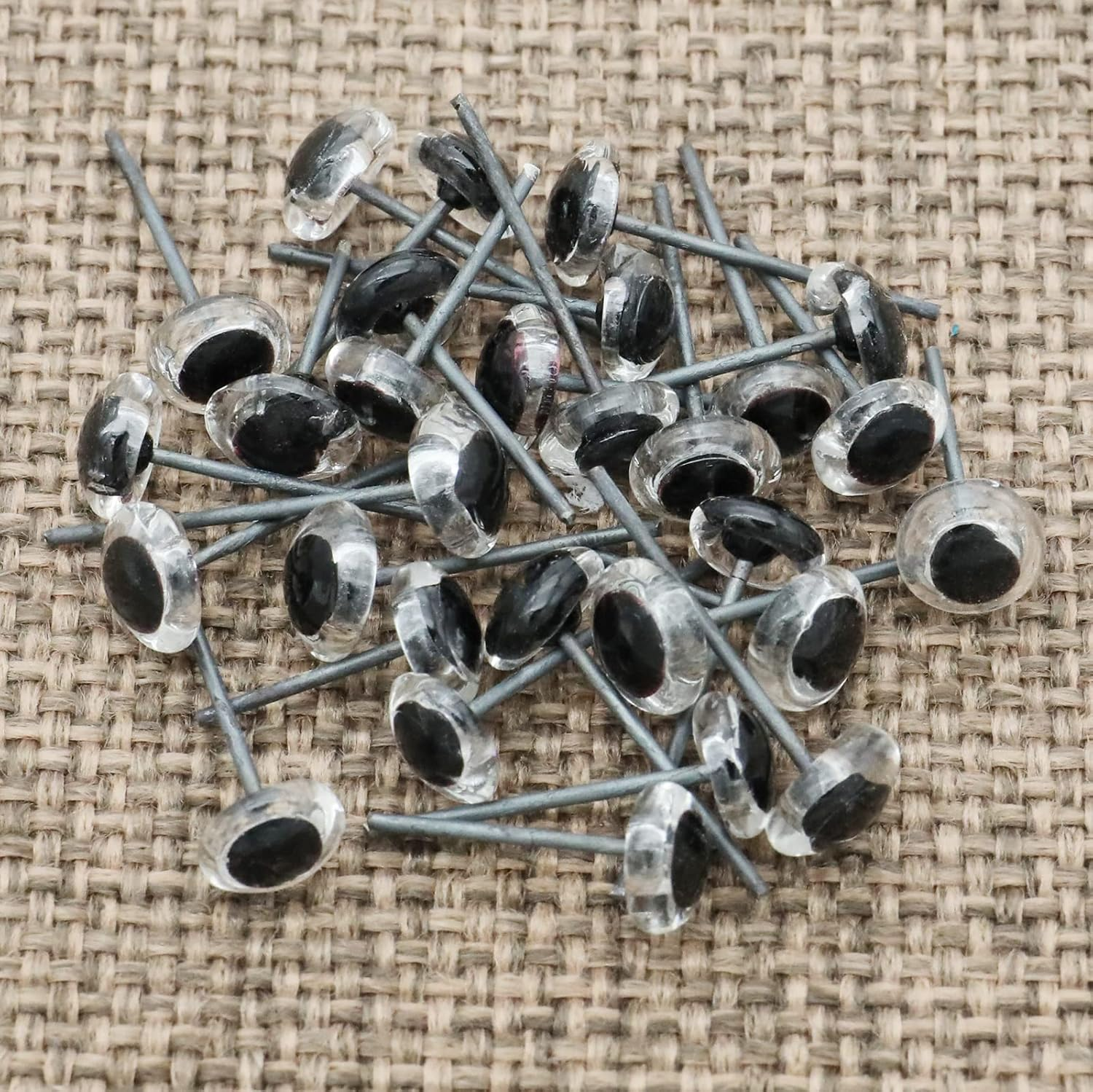 140Pcs Needle Felting Eyes 6-10Mm Mini Glass Black with Clear Eyes Kits for Toy Teddy Puppets Dolls Wool Felting Crafts - Amber With Clear image number 2