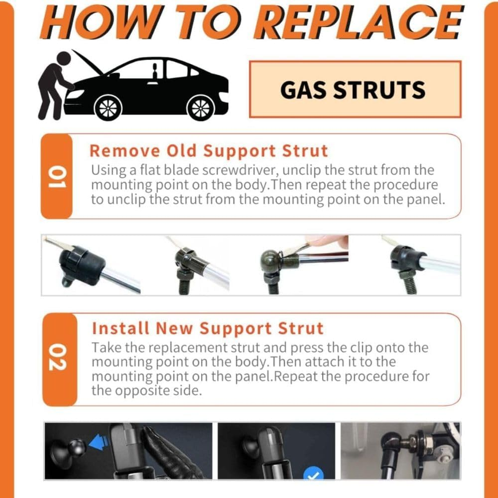 TENKIDOM Pickup Tailgate Assists Compatible with Mazda BT-50 TF 2020-2024 Shock Lift Supports Rear Gas Dampers Springs Kit No-Drill Bolt-On image number 1