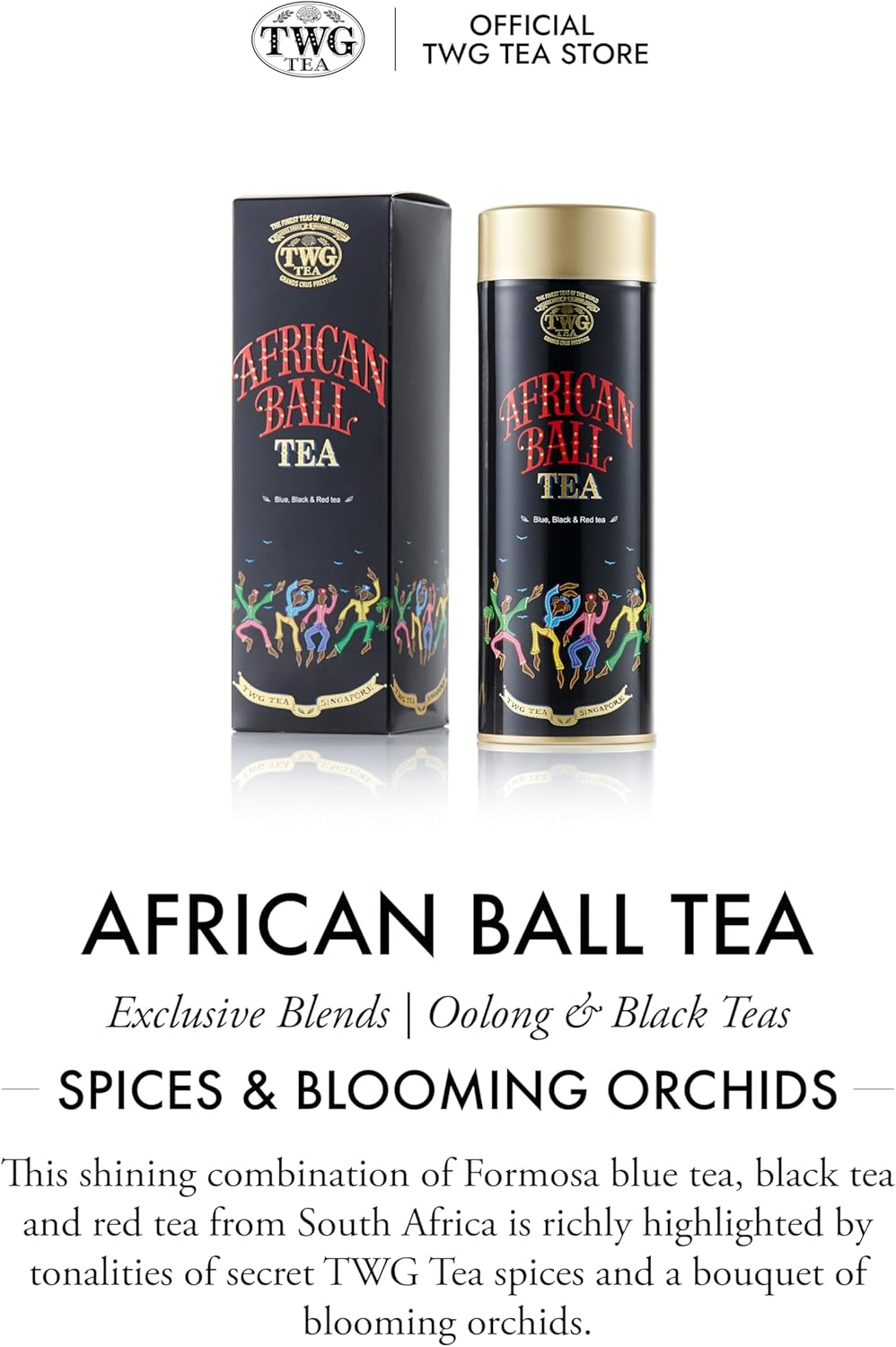 TWG Tea | African Ball Tea | Black Tea | Orchids & Spices | Haute Couture Tin, 100G | Gift Set image number 1