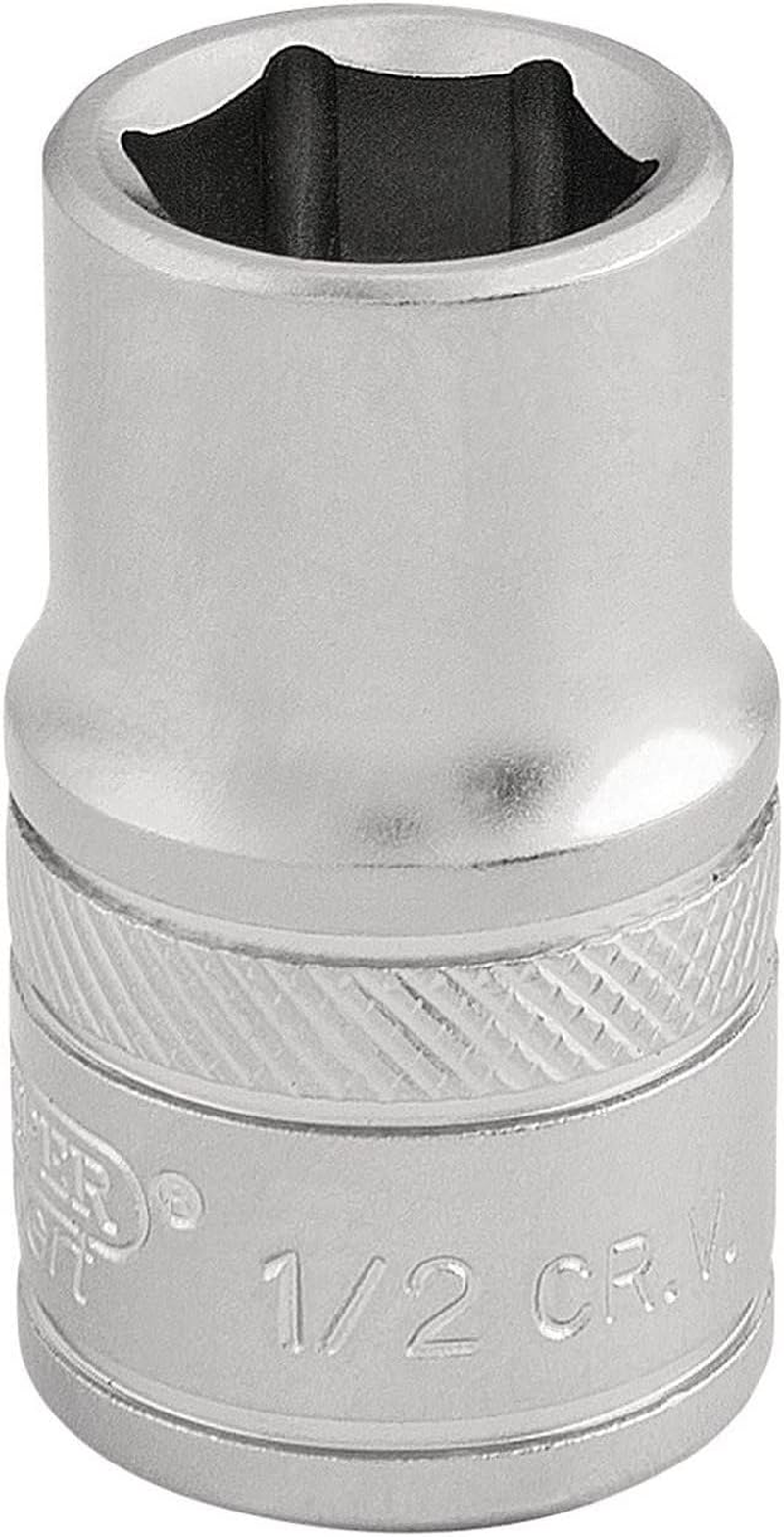 Draper 16636 1/2-Inch Square Drive Micro Satin Chrome Imperial Socket, 1.1/8-Inch Size image number 6