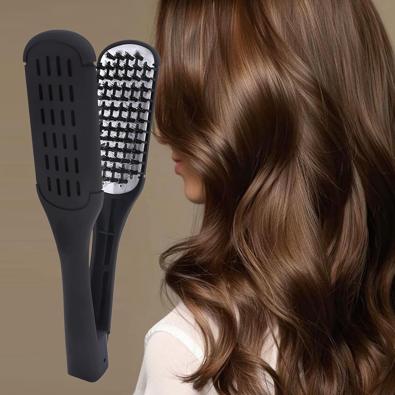 Gcerfby Hair Straightener Comb,Hair Straightening Comb | Anti-Slip Straightener Brush for Traveling Home School Business Trip image number 3