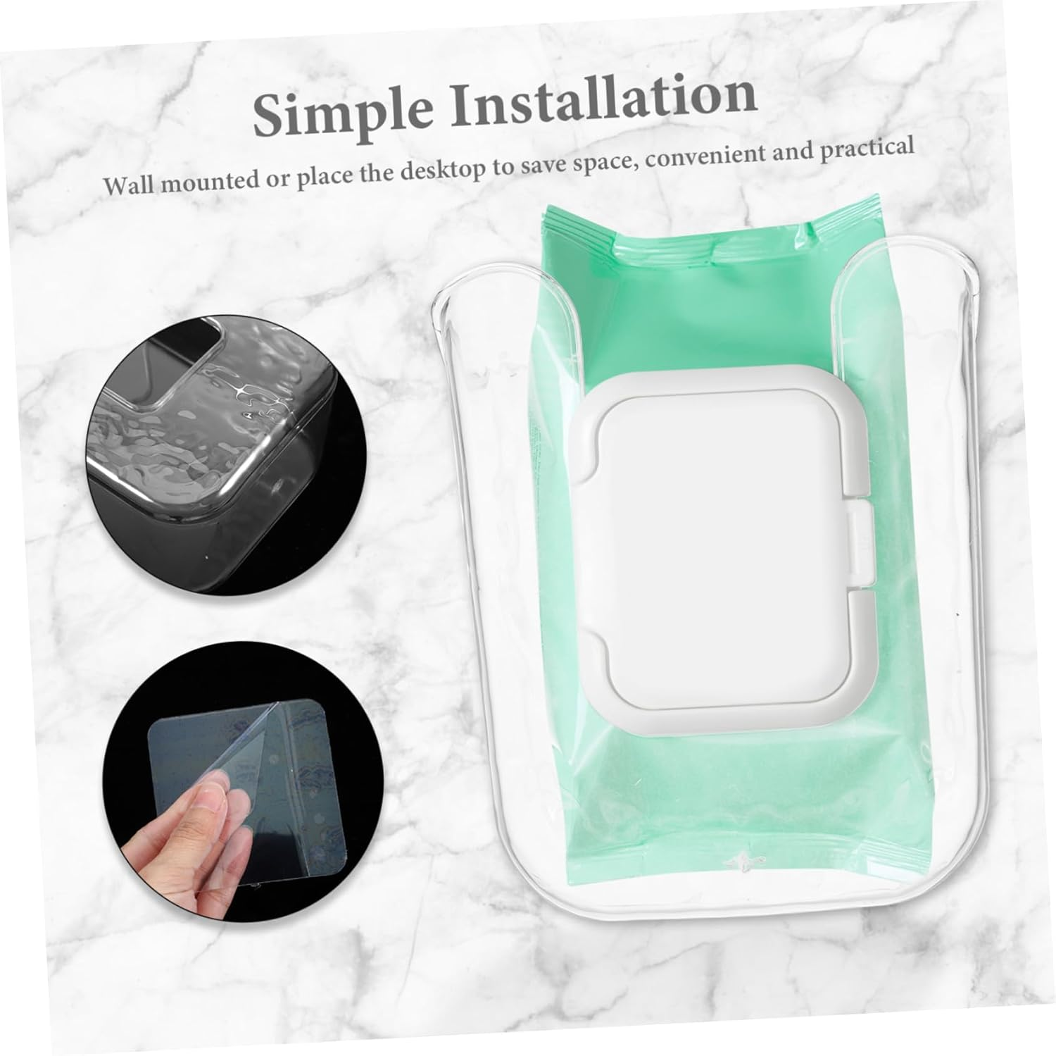 Alipis Toilet Paper Organizer Wall-Mounted Tissue Box Holder Wipes Container Bathroom Accessory image number 6