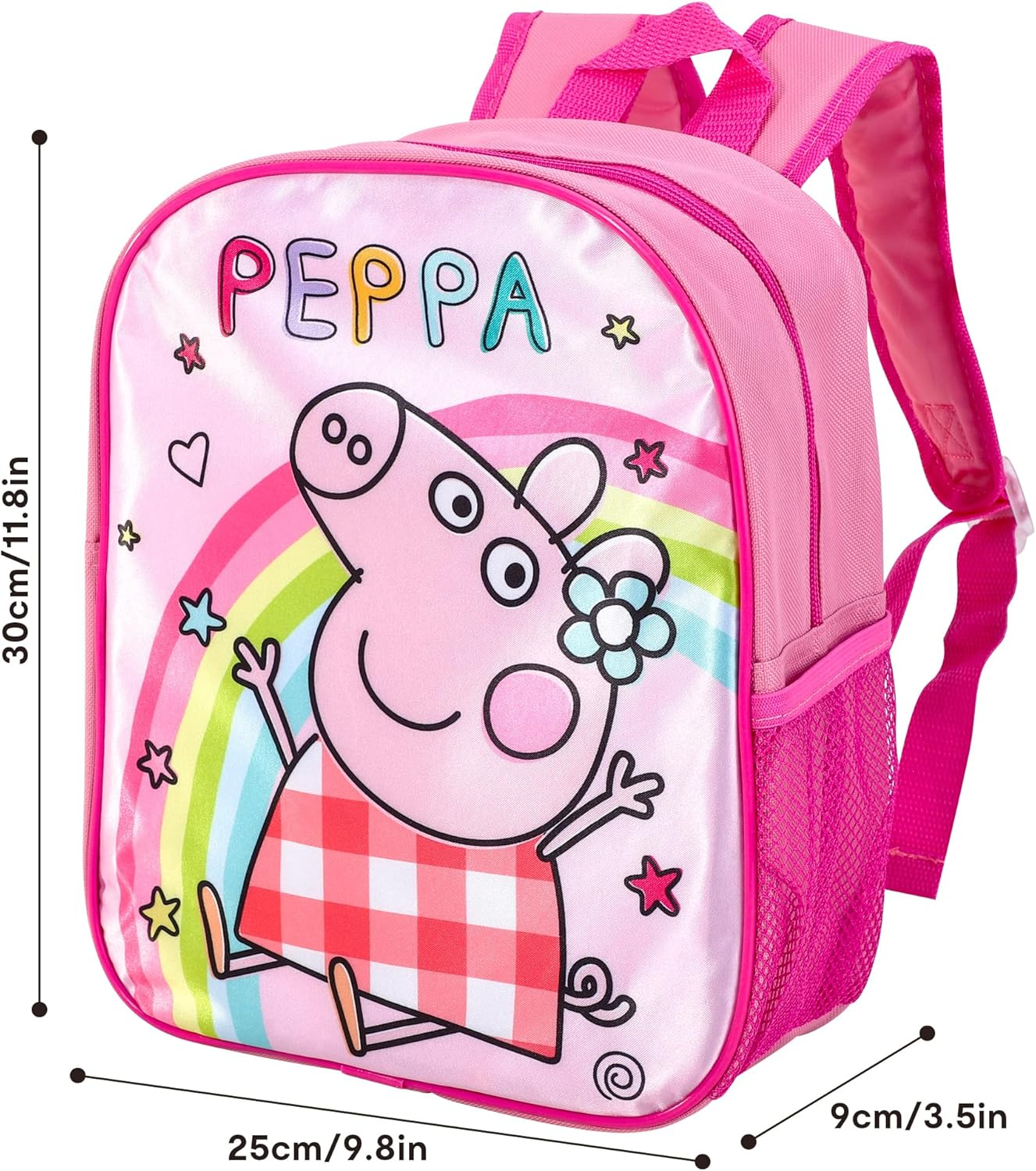 Peppa Pig Backpack Kids Premium Rucksack Girls Back to School Carry Bag Adjustable Shoulder Straps Premium Travel Backpacks, Pink, One Size image number 2