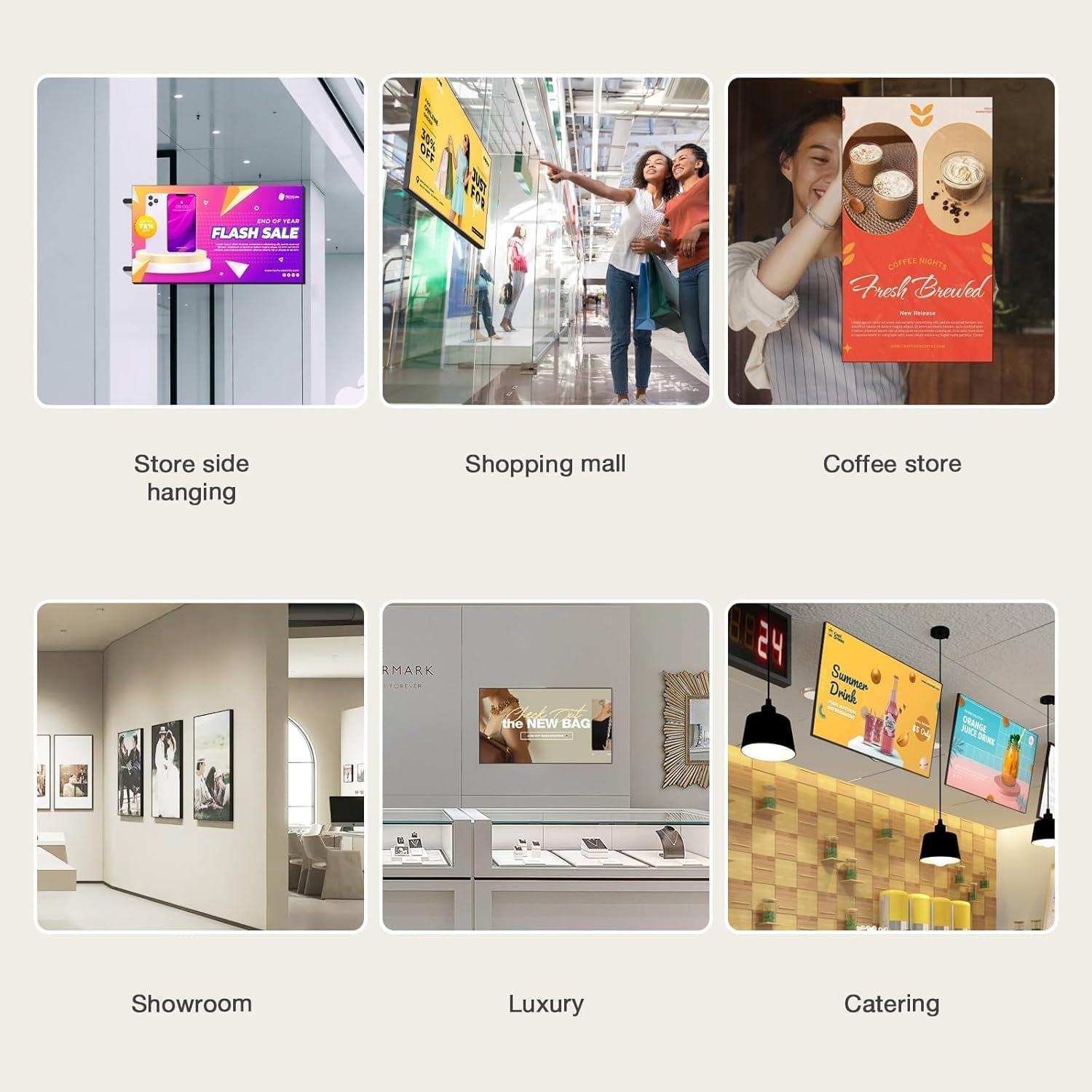 Digital Signage Display, Canlarriz 50 Inch Wall Mount Digital Menu Board for Restaurants and Stores Advertising Screen 1000 Nits Ultra-High Brightness 4K UHD Free Web Content Editor Android 4GB + 64GB image number 4