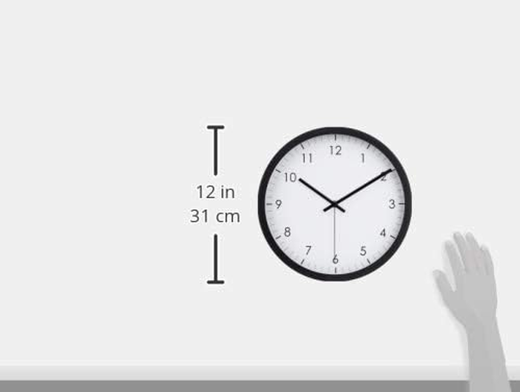 Amazon Basics 12" Traditional Wall Clock - Black image number 2