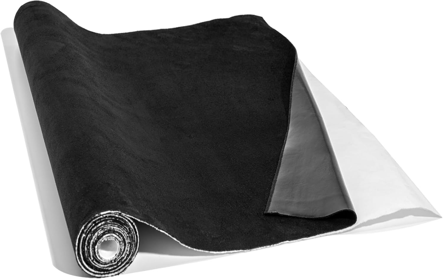 Black Microfiber Fabric Self-Adhesive Suede Look 16.5In X 59In, Premium Synthetic Leather - Stretch Film Fabric Perfect for Car Interior Decorate image number 4