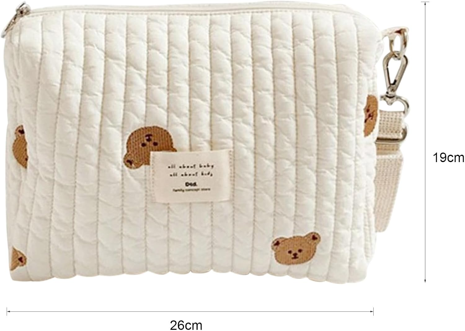 Diaper Bag | Baby Stroller Storage Diaper Changing Bag | Cotton Embroidered Mommy Pouches Small Carry Purse for Outdoor Travel Mom - C: Tulip image number 5