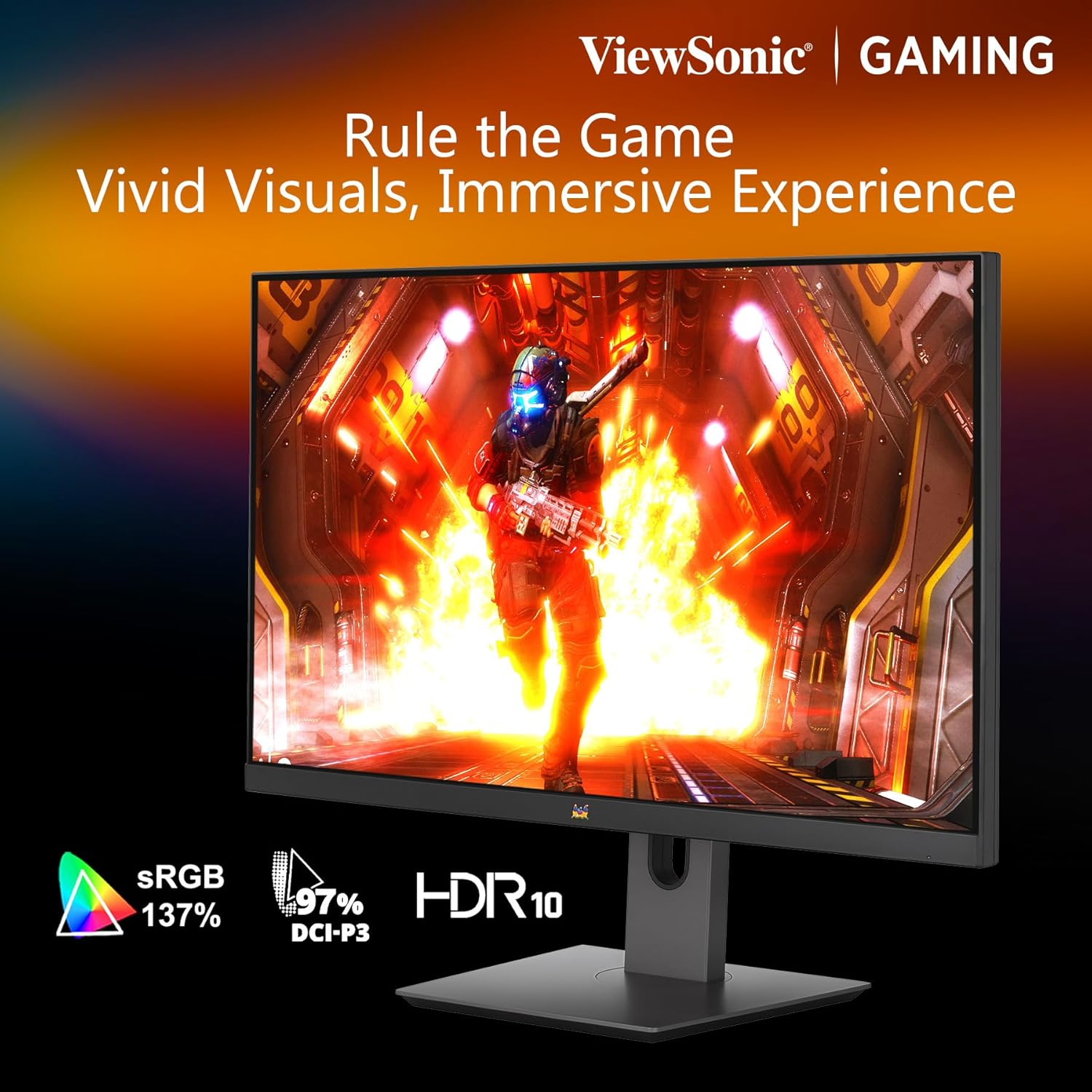 Viewsonic VX2758A-2K-PRO-4 27 Inch Gaming Monitor, QHD 2560X1440P, IPS, 180Hz 1Ms, AMD Freesync and NVIDIA G-Sync Compatible, HDMI & Displayport, Height/Tilt/Swivel/Pivot Ergonomic image number 4