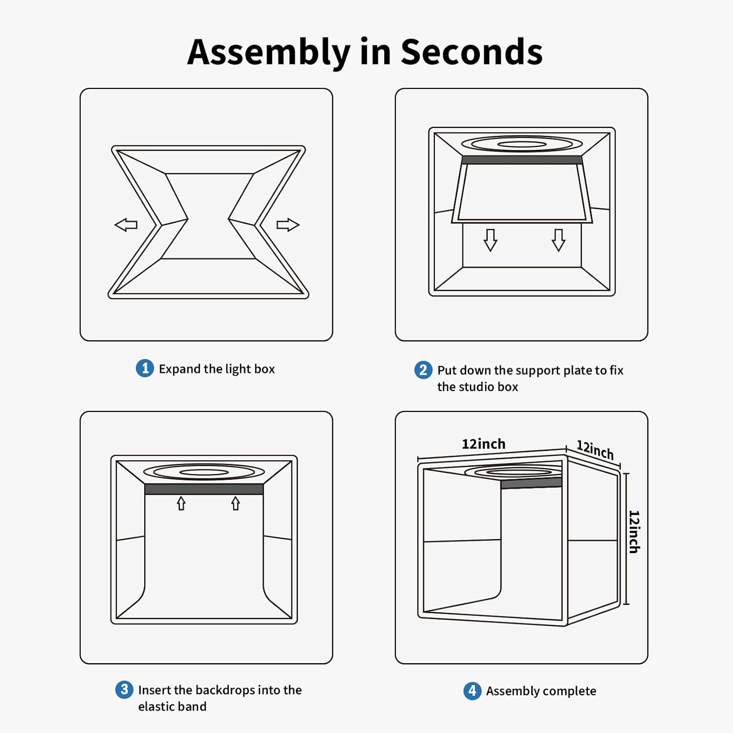 Glendan Portable Photo Studio Light Box,12"X12" Professional Dimmable Shooting Tent Kit with 112 LED Lights & 6 Backdrops for Jewelry and Small Items Product Photography