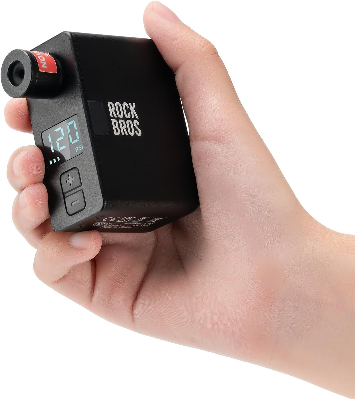 ROCKBROS Mini Bike Pump Portable Electric Bicycle Pump100Psi Tiny Bike Air Pump Tire Inflator Type-C Rechargeable Battery with Presta Schrader Valve, Cycling Gifts for Men Women