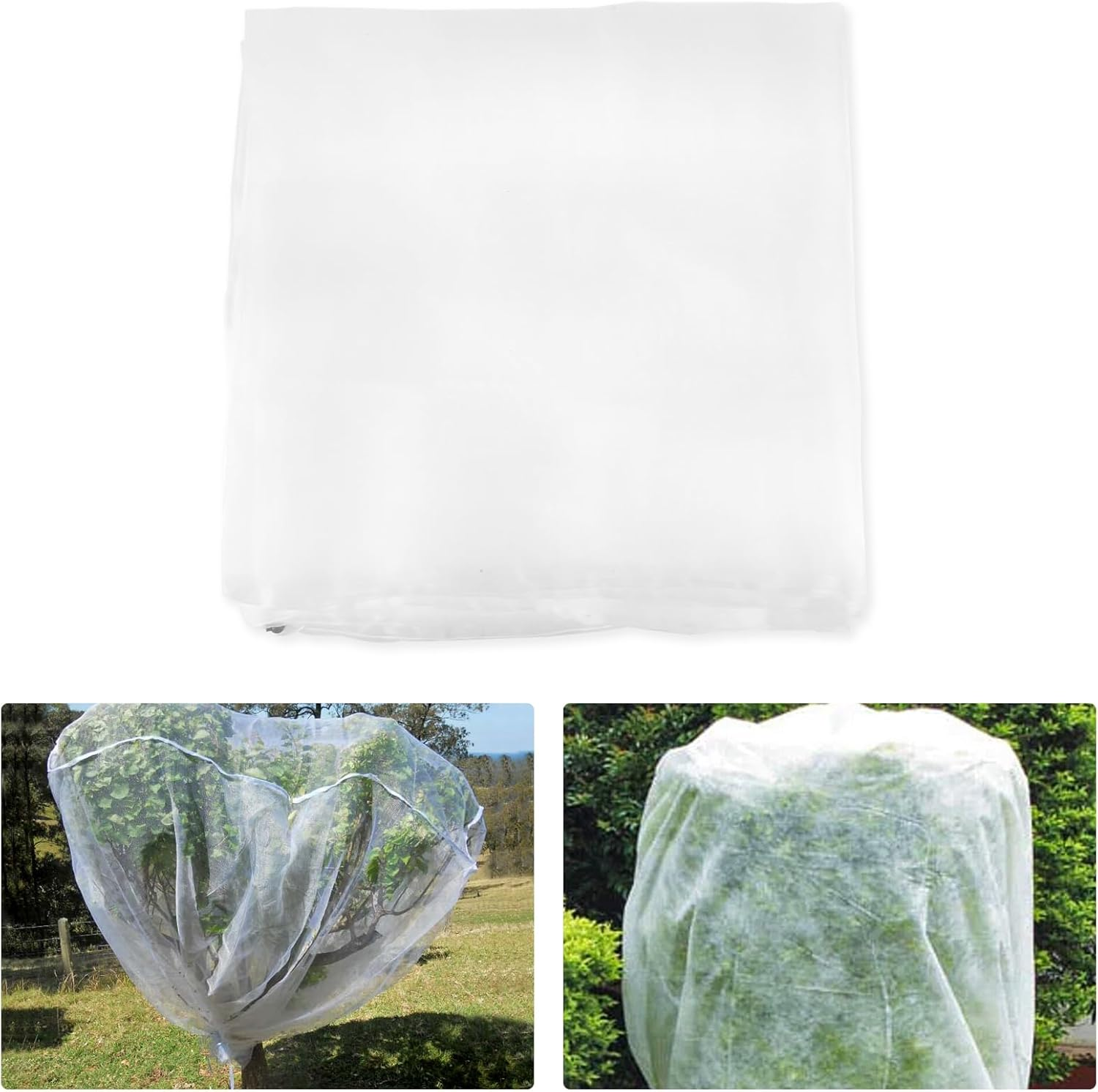 10 X 10 Ft Large Fruits Tree Netting, Fruit Tree Bird Netting with Zipper and Drawstring, Durable Breathable Transparent Fruit Tree Insect Netting, for Fruit Vegetable Trees, Bushes,Flower in Garden image number 4