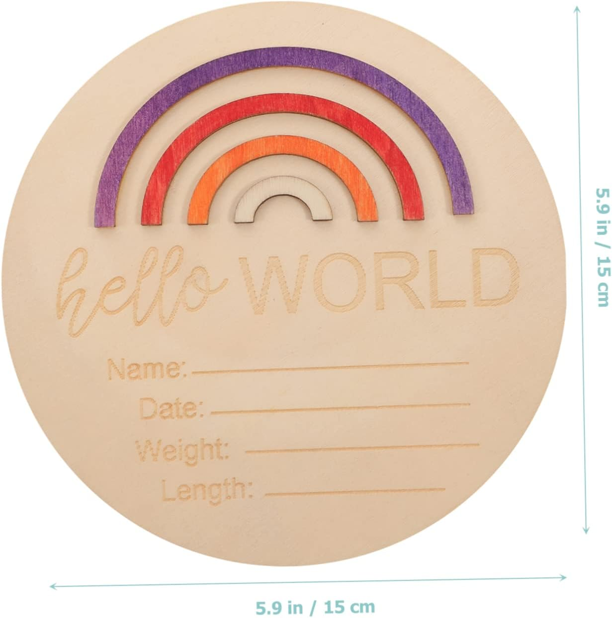 Generic Wooden Monthly Card Progress Circles Name Sign for Nursery Months Sign Announcement Board for Newborn image number 2