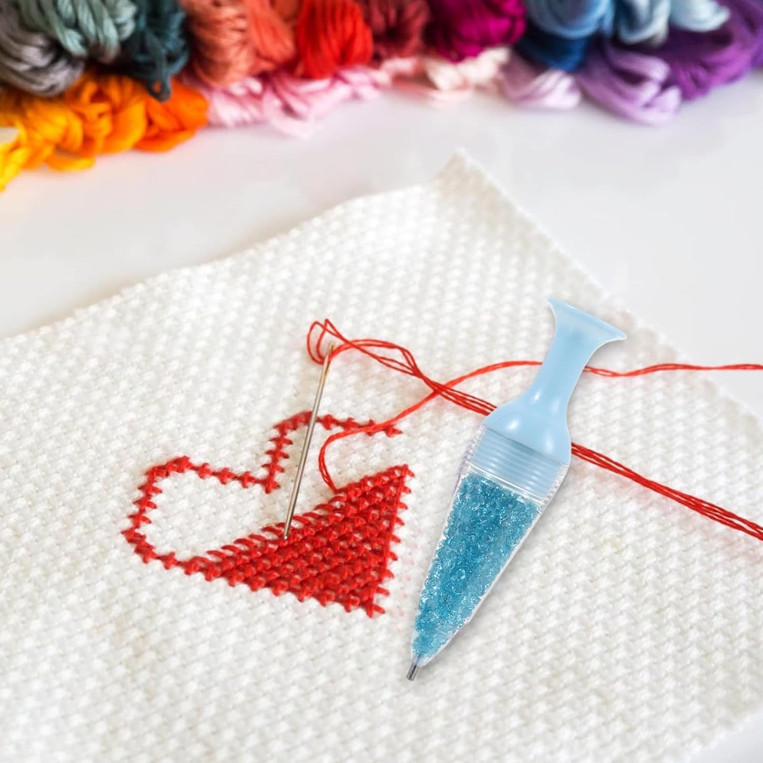 Gem Art Pens - Nail Point Gem Dotting Tool - Comfortable Grip Gem Art Accessories Pens, Flower Pot Shaped Point Drill Pen for Nail Crafts Making image number 6