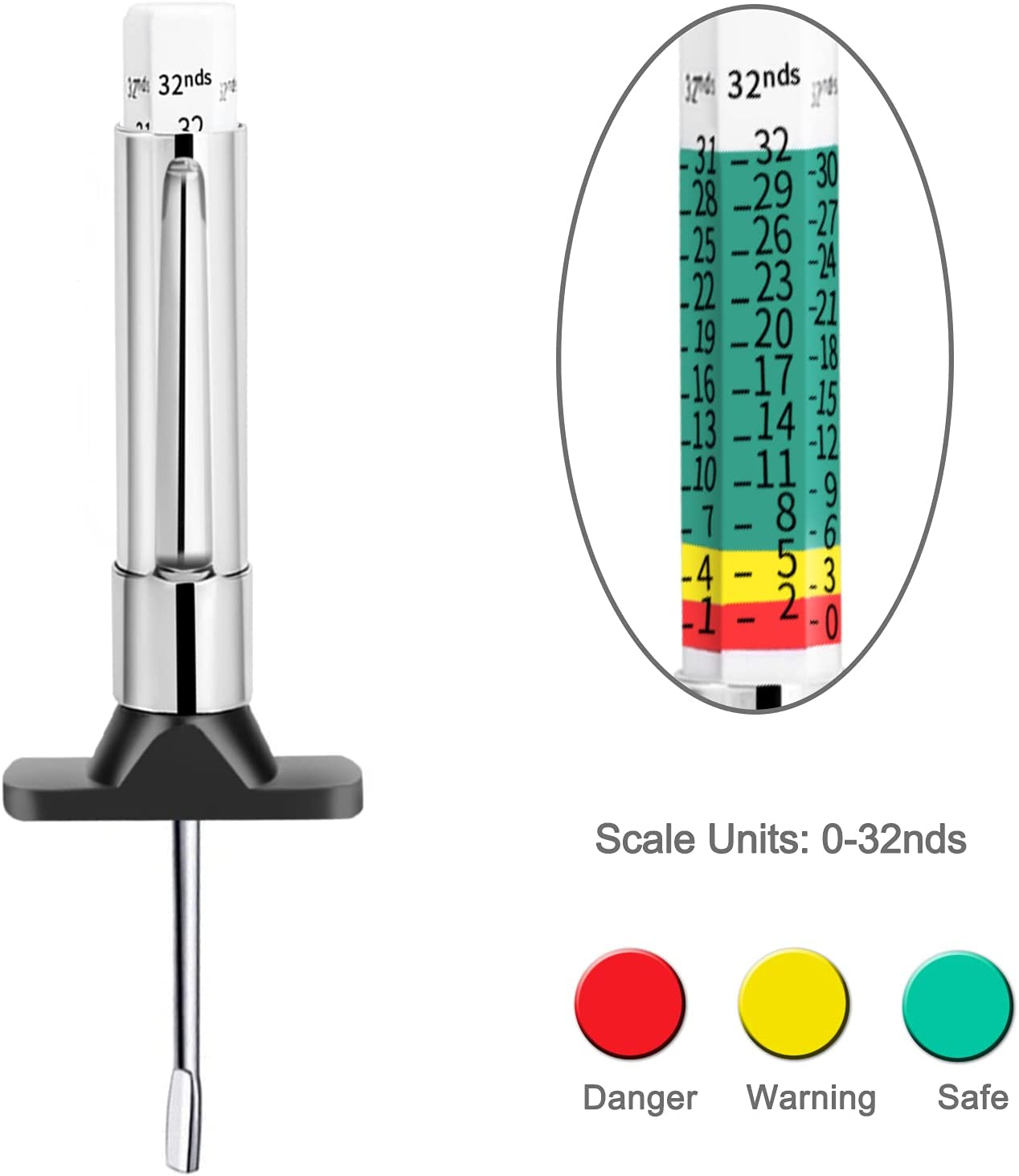 GODESON 88702 Smart Color Coded Tire Tread Depth Gauge Pack of 2 image number 5