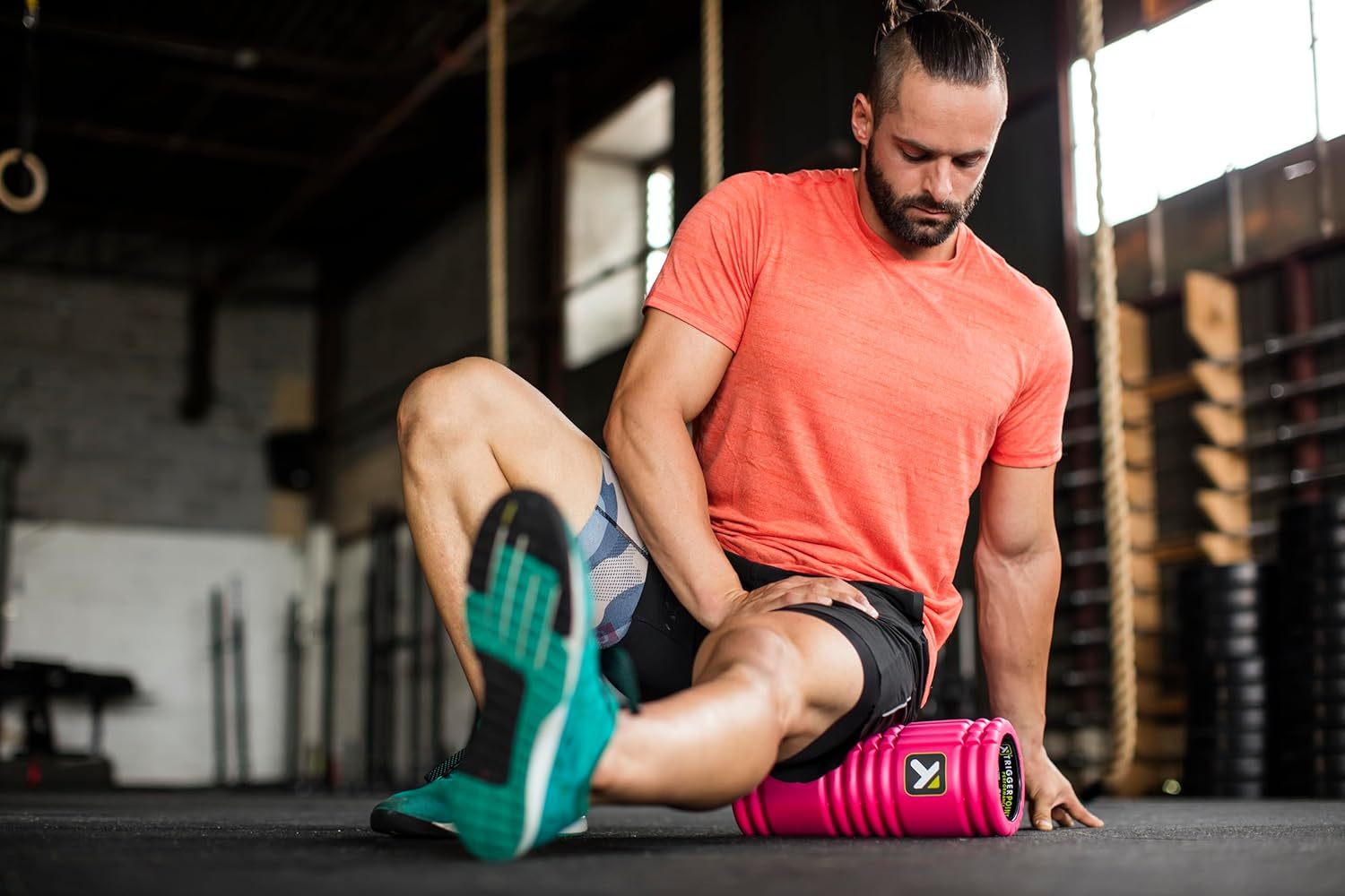 Trigger Point Performance THERAPY GRID Foam Roller for Exercise, Deep Tissue Massage and Muscle Recovery, Original (13-Inch), Pink image number 2