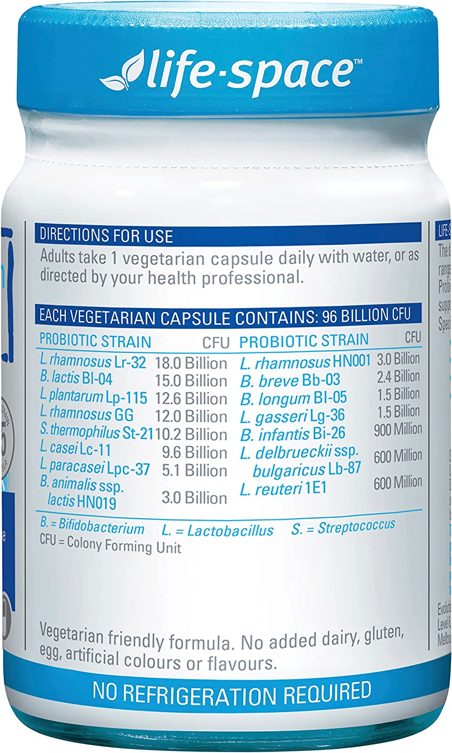 Life-Space Triple-Strength Probiotic Capsules - 96 Billion CFU - 15 Strains, 30 Count image number 1