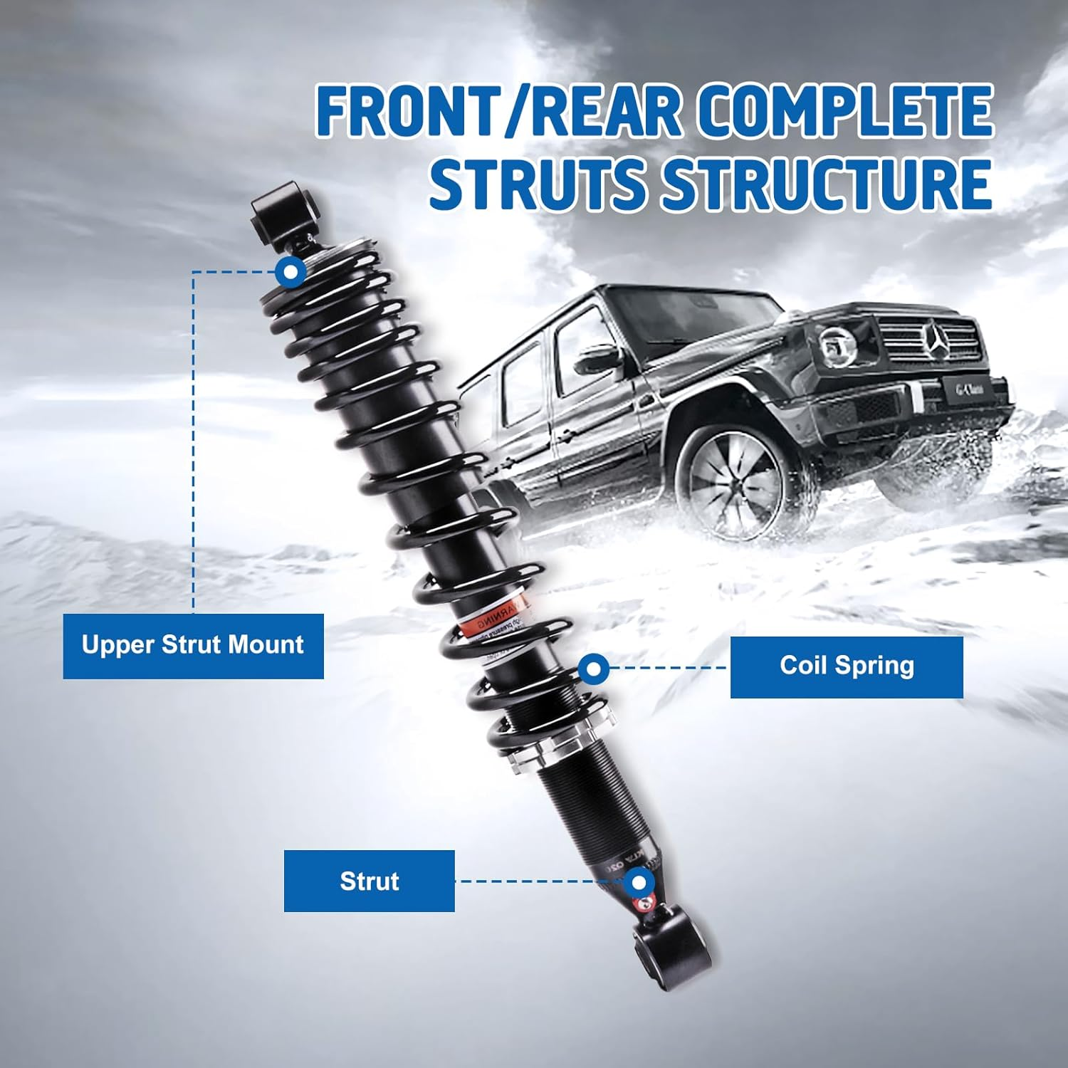KLV Rear Left Right Shock Absorber Compatible with 2011-2016 Can-Am Commander 800/800R 4X4 BR 1000 DPS STD XT 4X4 BR 2Pcs image number 3