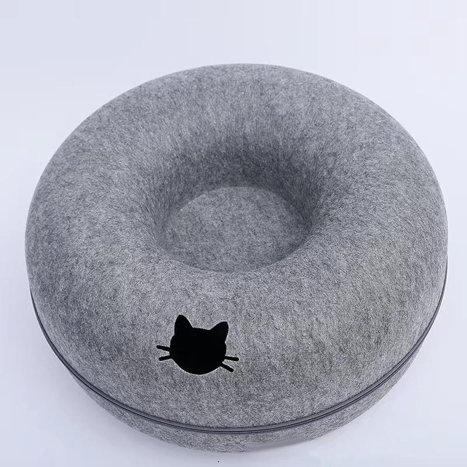 Dickly Cat Tunnel Bed Donut Cat Cave for Multiple Cats Washable Zipper Detachable Universal for All Seasons for Indoor Cats Cat Cave Donut Bed, Dark Blue 50Cm - Blue 60Cm image number 5
